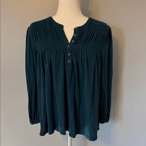 Lucky Brand Teal Button-Down Blouse